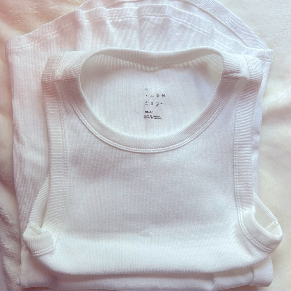 White A New Day Ribbed Tank
